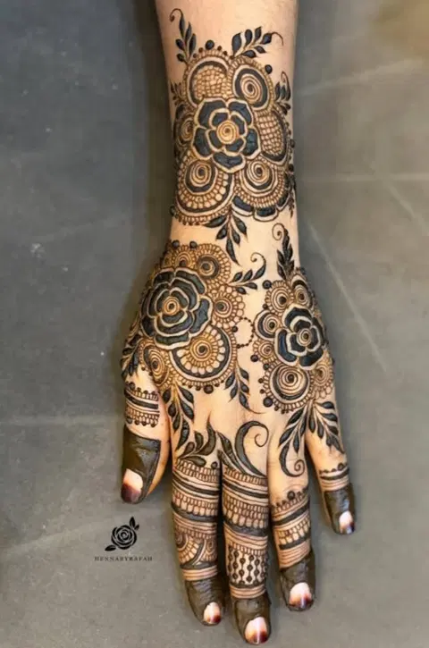arabic dubai flower back hand mehndi design