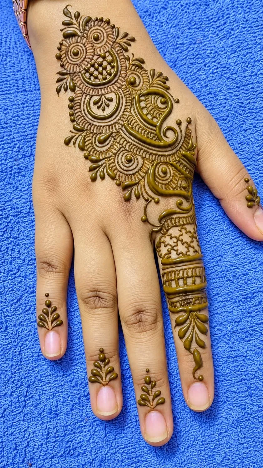 Arabic Simple Back Hand Mehndi Design (13)