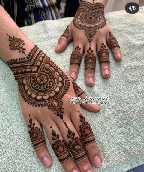 arabic bridal bel back hand mehndi design