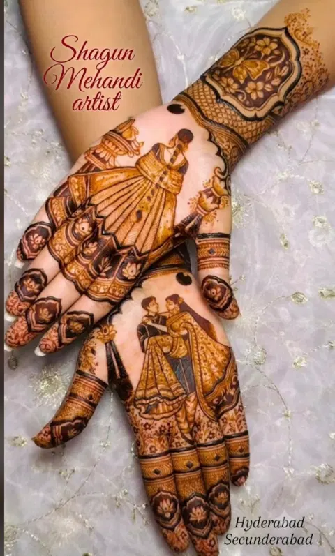 bridal figure front hand mehndi design