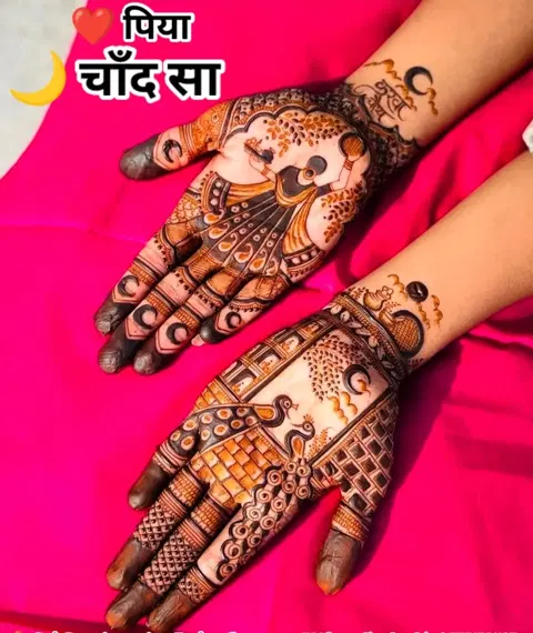bridal indian figure front hand mehndi design