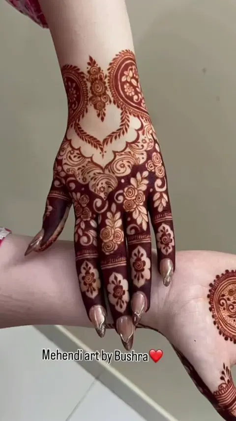 arabic bridal finger mehndi design