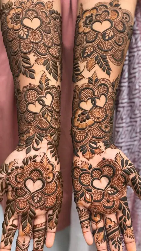 arabic bridal flower arm mehndi design
