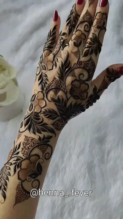 arabic dubai circle full hand mehndi design