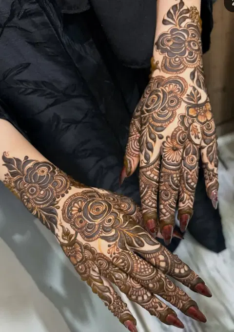 bridal dubai arm mehndi design