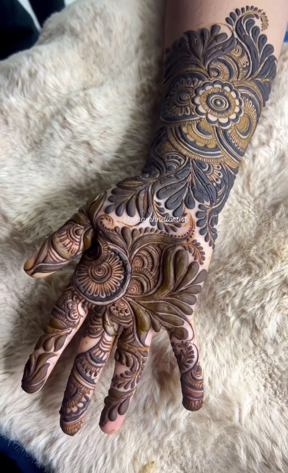 Aesthetic Dubai Back Hand Mehndi Design with Jaal