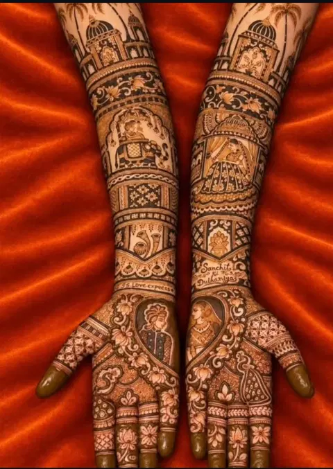 bridal figure full hand mehndi design