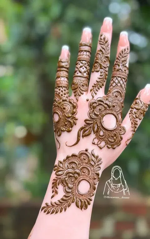 arabic bridal flower back hand mehndi design