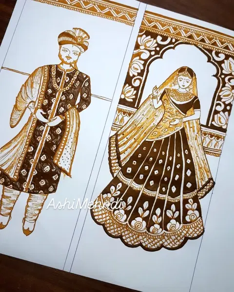 bridal deity mehndi design