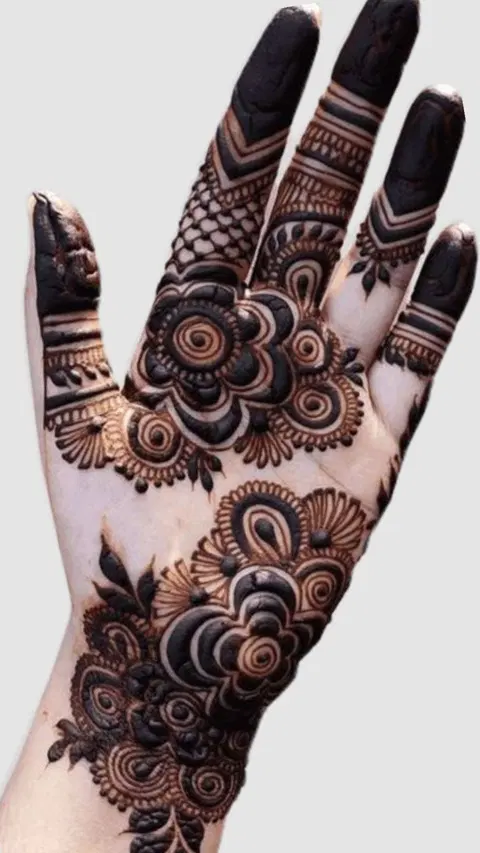 bridal stylish bel front hand mehndi design