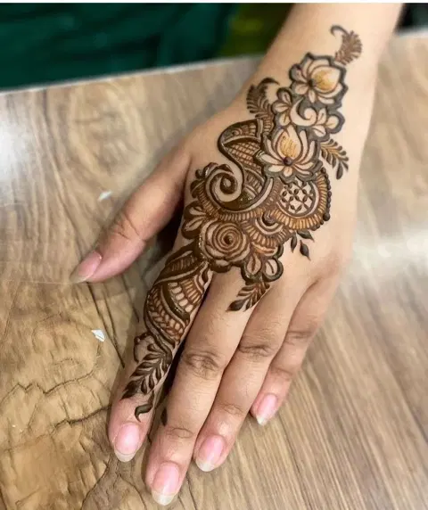 arabic simple bel back hand mehndi design