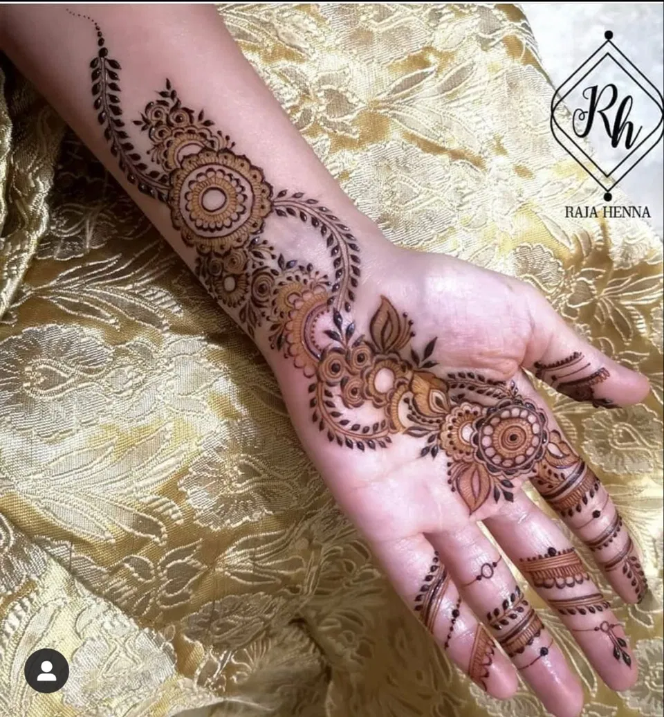 Arabic Simple Arm Mehndi Design with Bel and Jaal