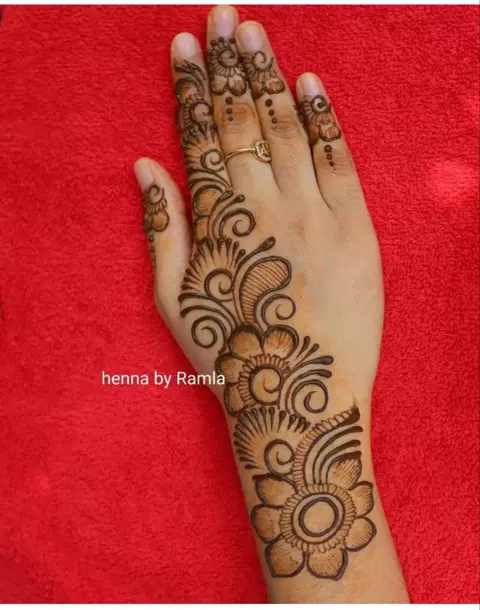 arabic simple bel back hand mehndi design