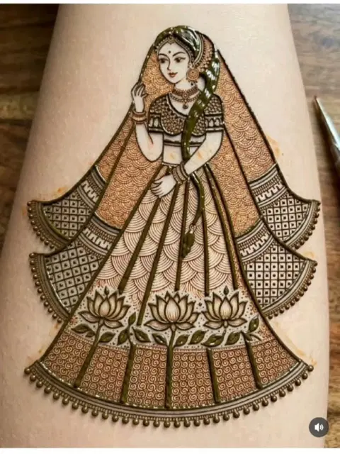 bridal stylish circle full hand mehndi design