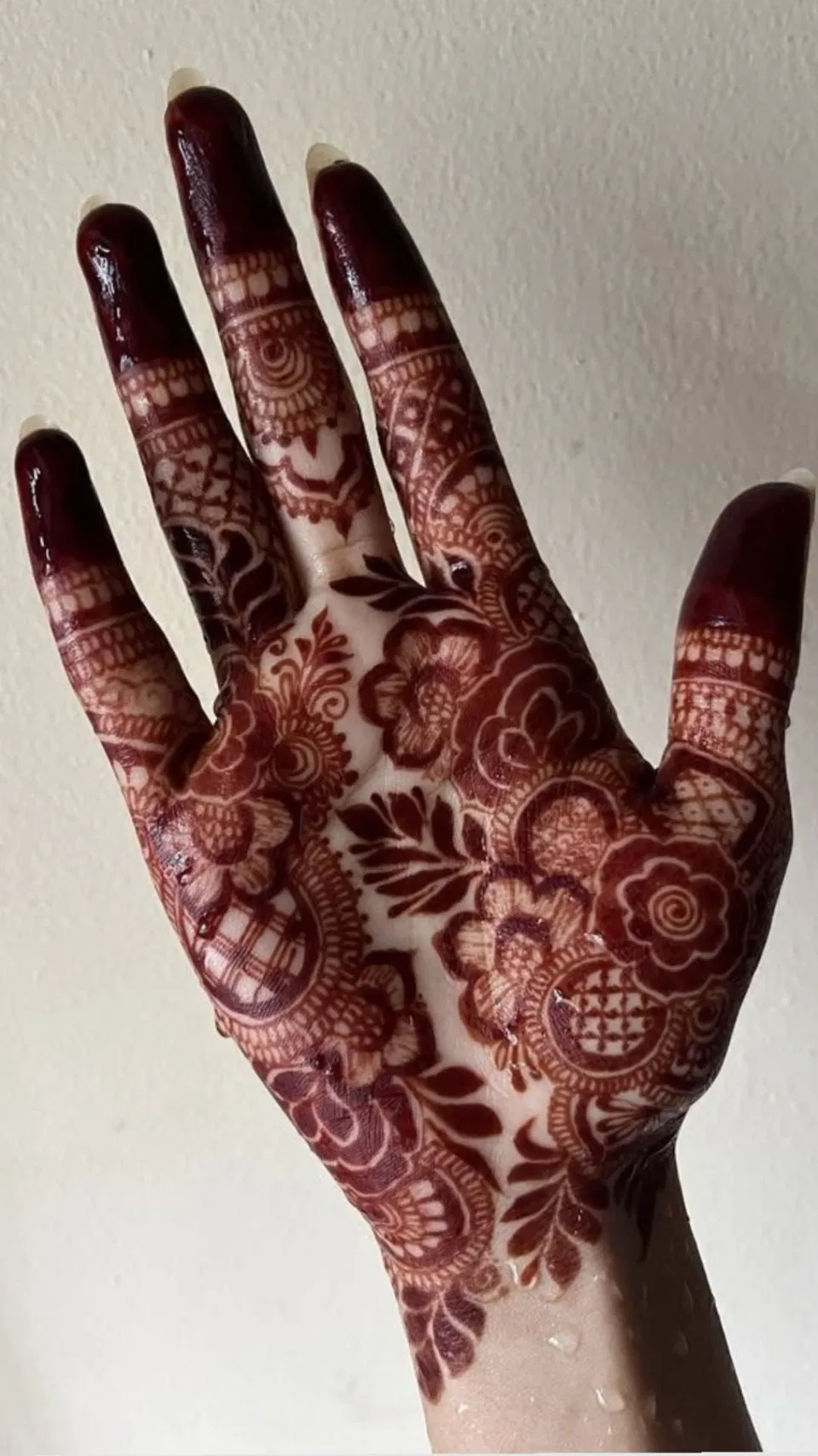 Aesthetic Arabic Front Hand Mehndi Design with Flowers for Eid (9)