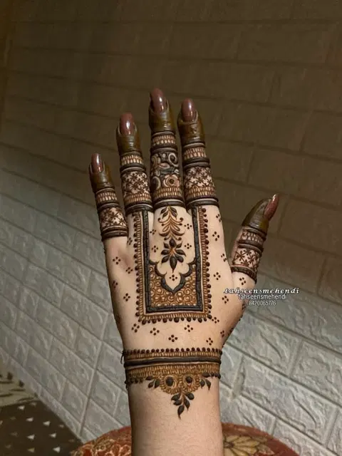 arabic bridal back hand mehndi design