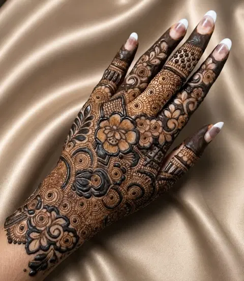 bridal dubai figure arm mehndi design