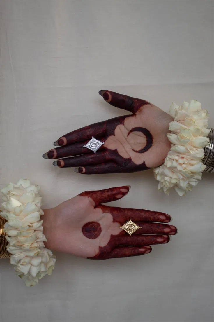 Aesthetic Pakistani Front Hand Mehndi Design with Gol Tikki, Flowers and Jaal