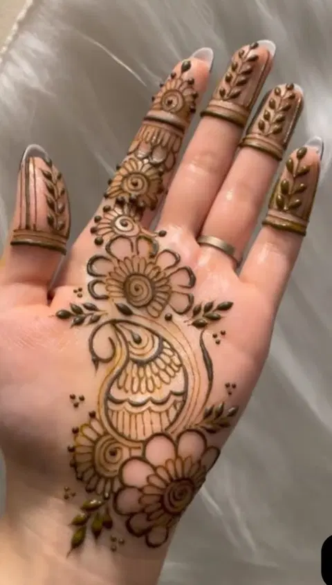 arabic simple bel front hand mehndi design