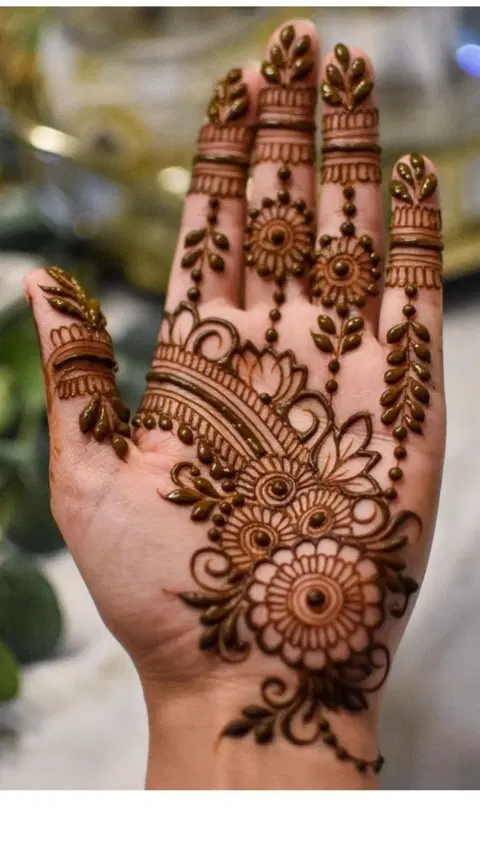 arabic bridal circle finger mehndi design