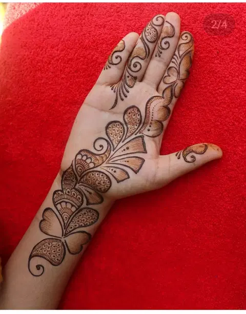 arabic simple bel front hand mehndi design