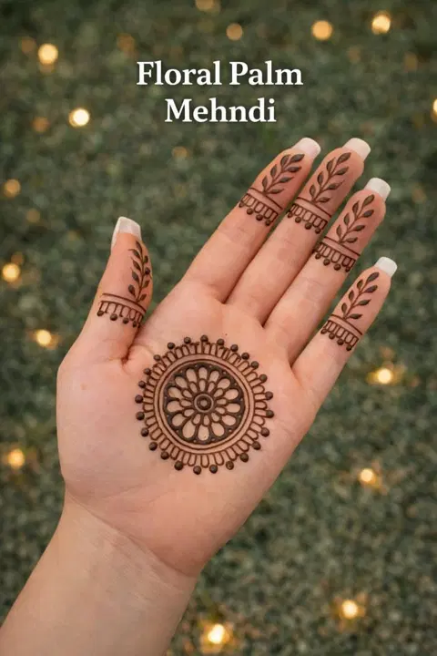 arabic minimal circle finger mehndi design
