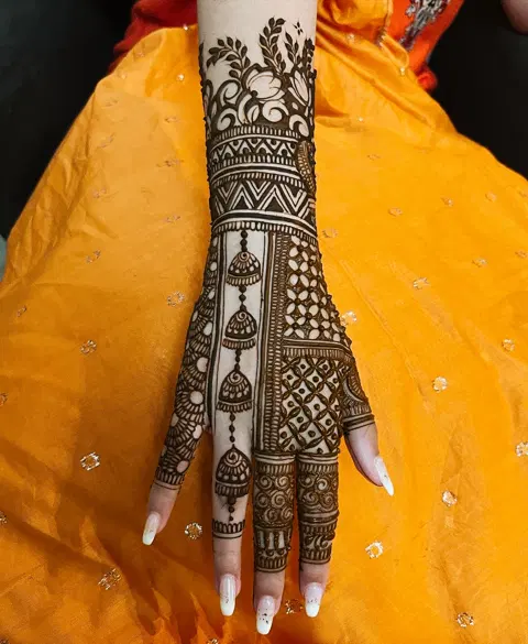 bridal indian arm mehndi design