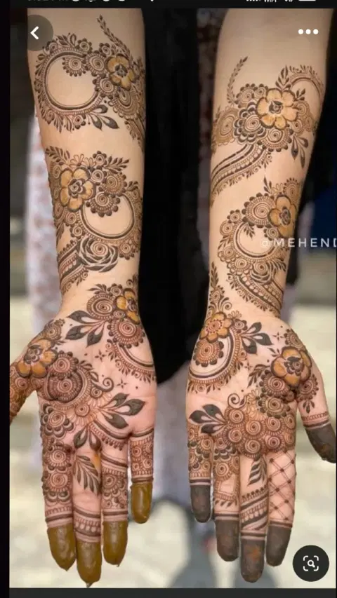 arabic bridal front hand mehndi design