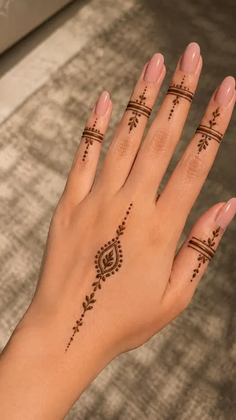 aesthetic arabic back hand mehndi design