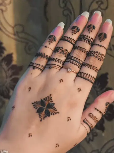 arabic minimal jaal finger mehndi design