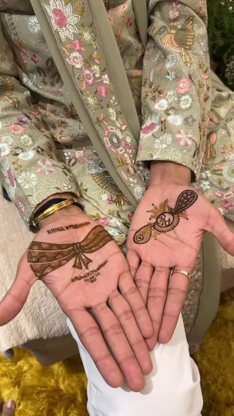 minimal simple figure back hand mehndi design