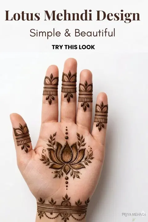 minimal simple flower finger mehndi design