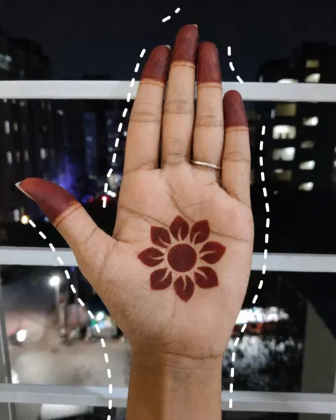 bridal minimal circle front hand mehndi design