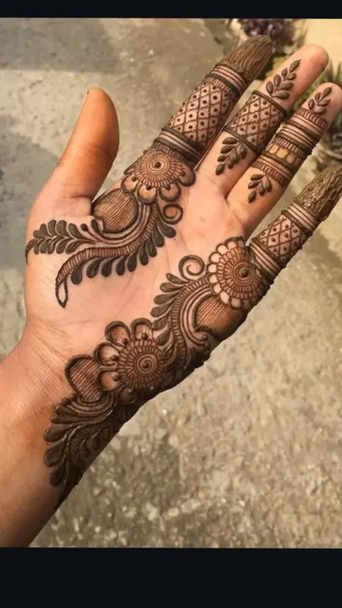 arabic royal bel finger mehndi design