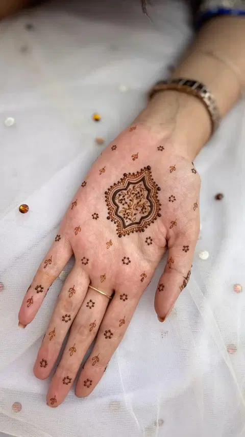 minimal simple circle finger mehndi design