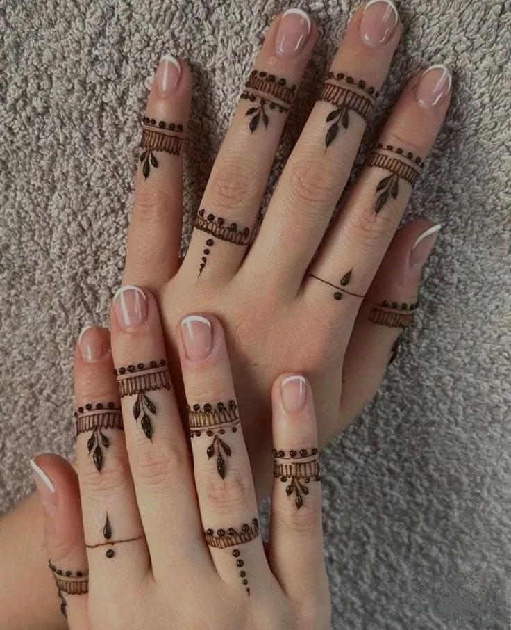 Aesthetic Minimal Finger Mehndi Design with Jaal (2)