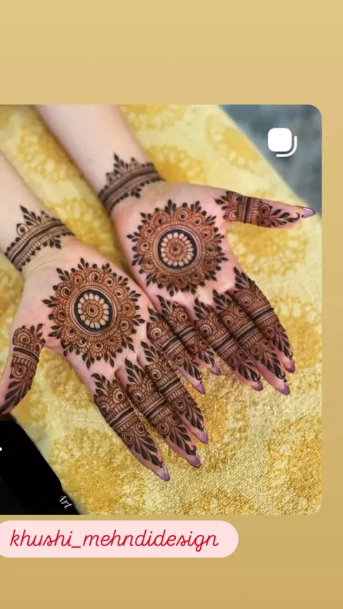 simple stylish circle front hand mehndi design
