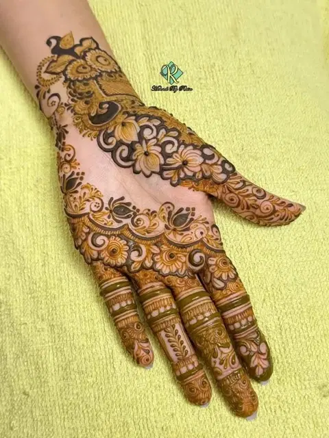 bridal indian front hand mehndi design