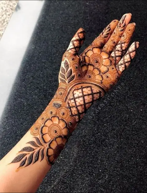 arabic indian front hand mehndi design