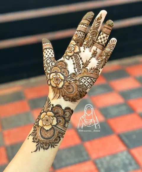 arabic dubai flower front hand mehndi design