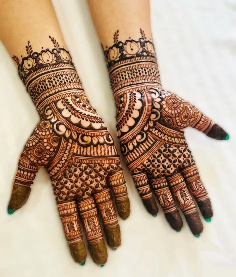 Bridal Indian Back Hand Mehndi Design (5)