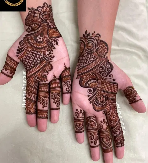 arabic stylish bel front hand mehndi design