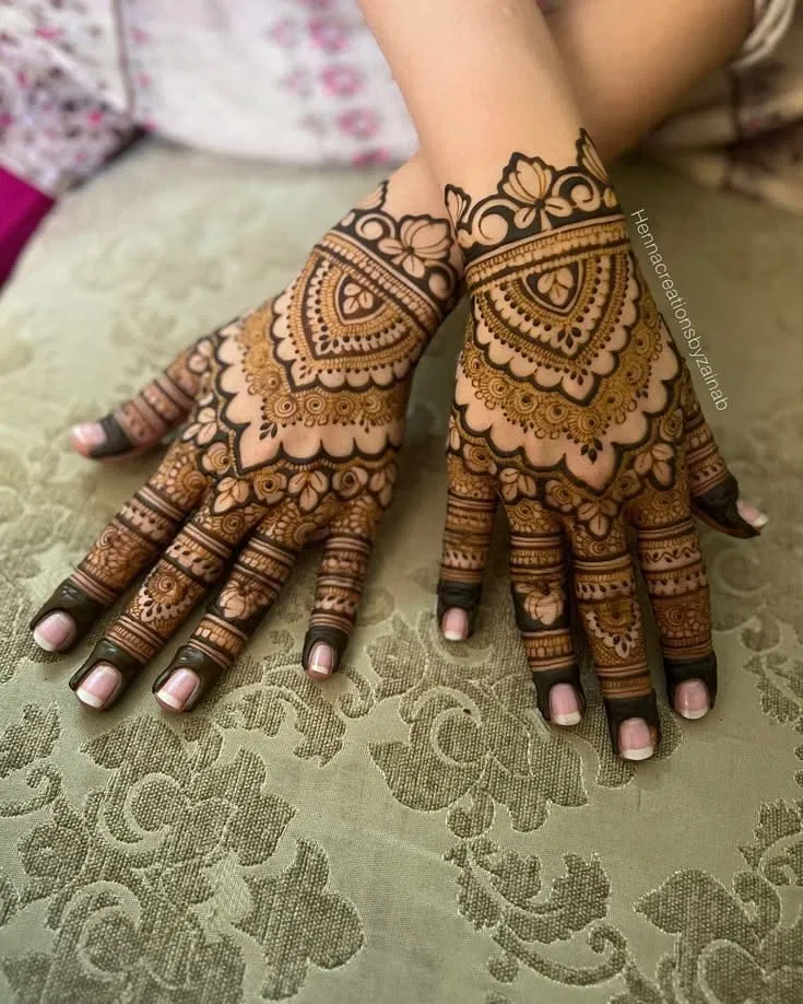 Bridal Indian Back Hand Mehndi Design (6)