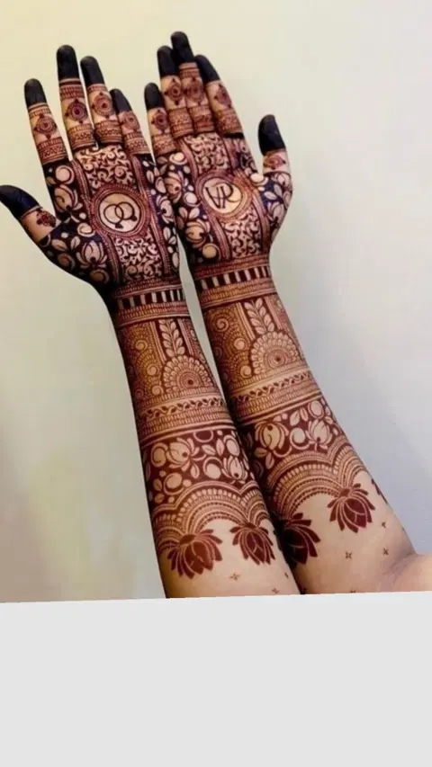bridal stylish jaal front hand mehndi design