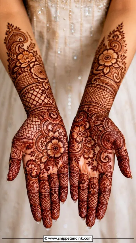 bridal stylish arm mehndi design