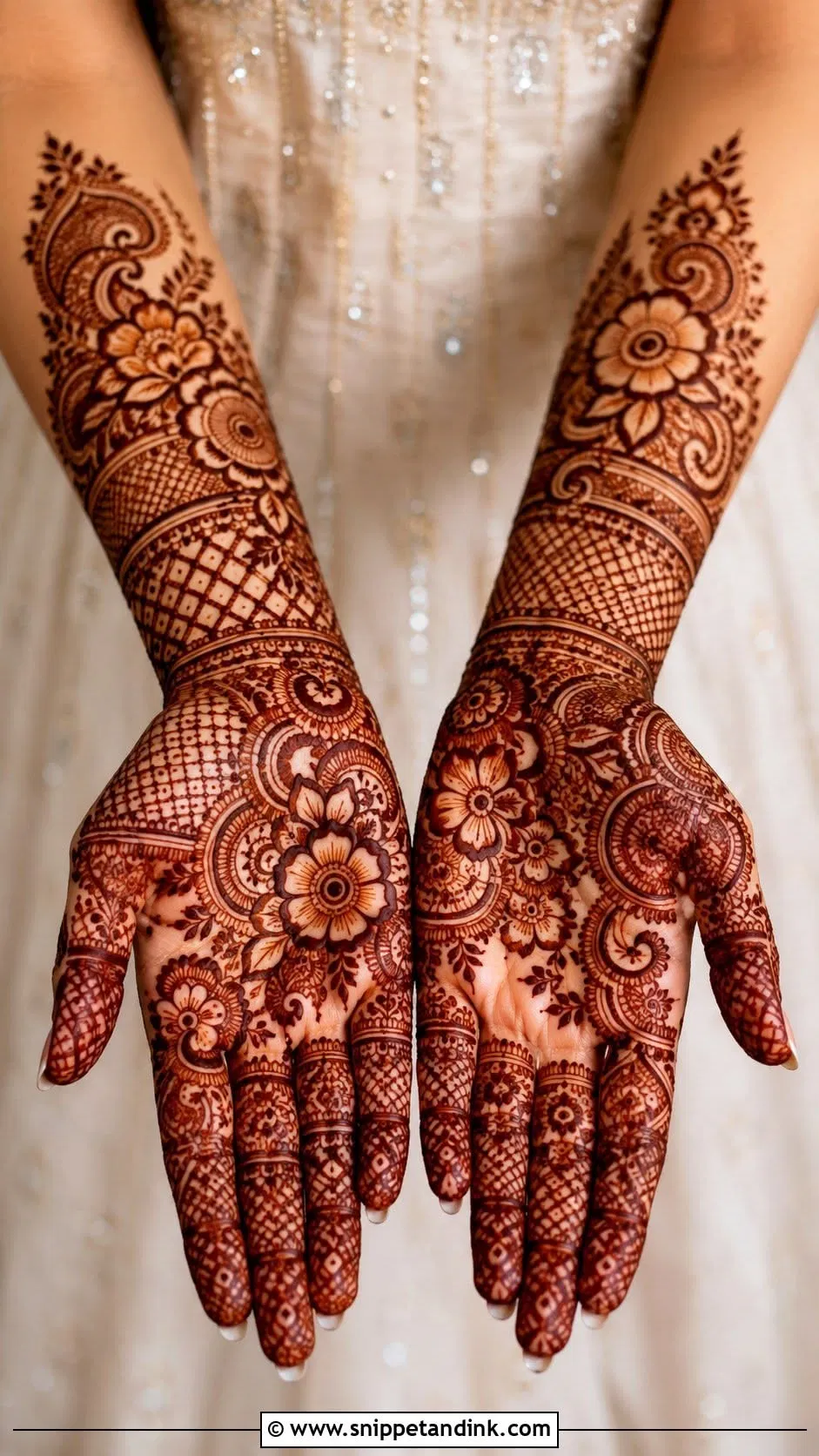 Bridal Stylish Arm Mehndi Design for Engagement