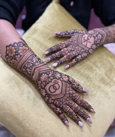 bridal simple figure back hand mehndi design