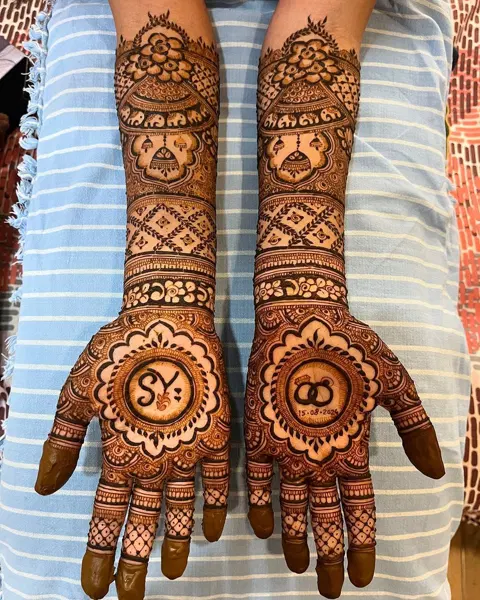 bridal figure front hand mehndi design