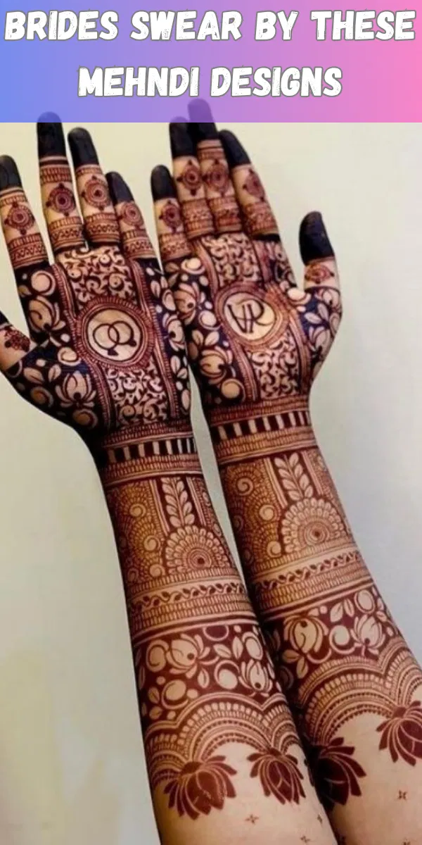 Bridal Stylish Back Hand Mehndi Design with Figures and Lotus for Engagement (2)