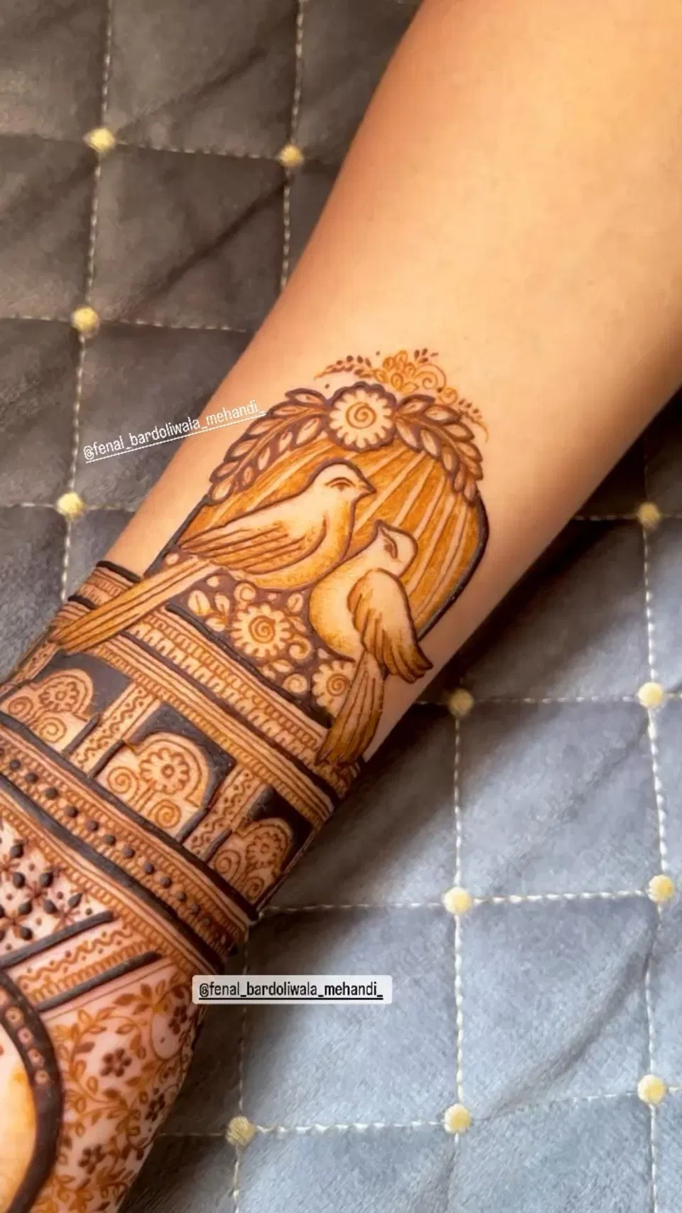 Bridal Simple Front Hand Mehndi Design with Peacock for Engagement